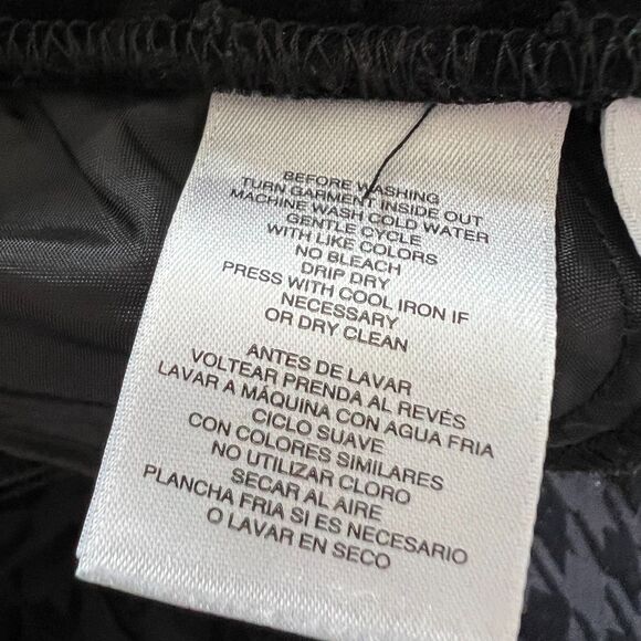 Anne Klein Pant Black Women Large Velvet Houndstooth Stretch Pull On Trousers - Picture 12 of 15